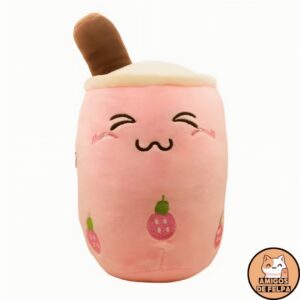 Peluche Té Boba diseño fresas