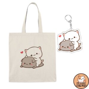 Promo llavero tote goma y peach