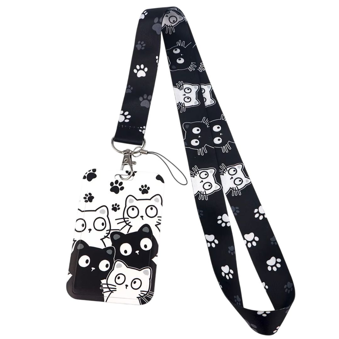 Portacredencial Lanyard Gatos